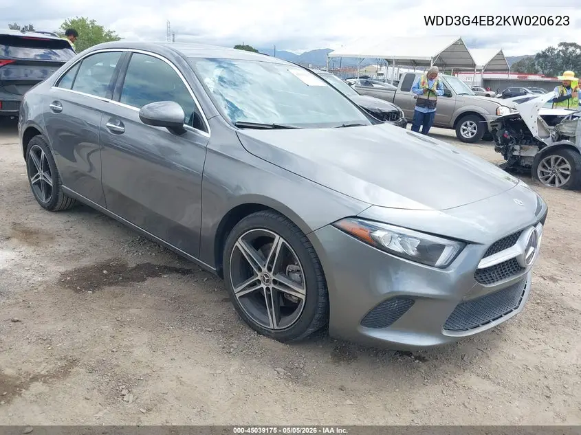 2019 Mercedes-Benz A 220 VIN: WDD3G4EB2KW020623 Lot: 45039175