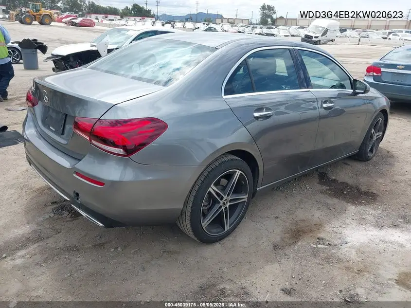 2019 Mercedes-Benz A 220 VIN: WDD3G4EB2KW020623 Lot: 45039175