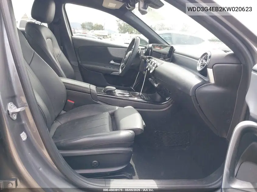 2019 Mercedes-Benz A 220 VIN: WDD3G4EB2KW020623 Lot: 45039175