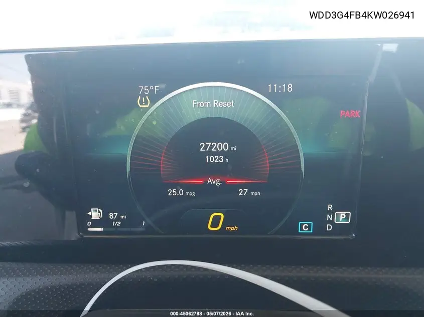 2019 Mercedes-Benz A 220 4Matic VIN: WDD3G4FB4KW026941 Lot: 45062788