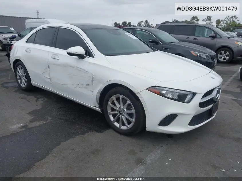 2019 Mercedes-Benz A 220 VIN: WDD3G4EB3KW001479 Lot: 45098329