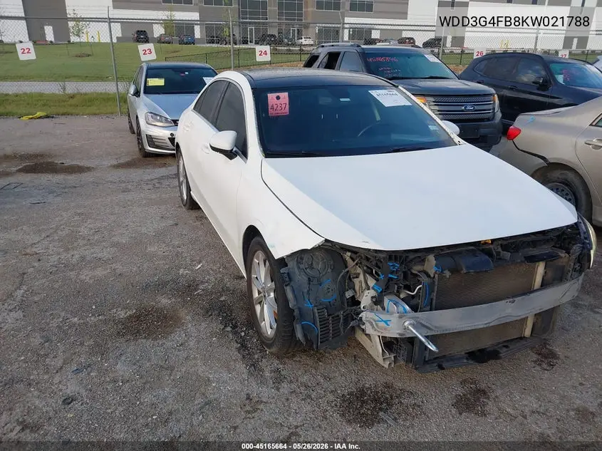 2019 Mercedes-Benz A 220 4Matic VIN: WDD3G4FB8KW021788 Lot: 45165664
