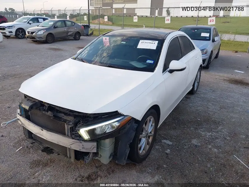 2019 Mercedes-Benz A 220 4Matic VIN: WDD3G4FB8KW021788 Lot: 45165664