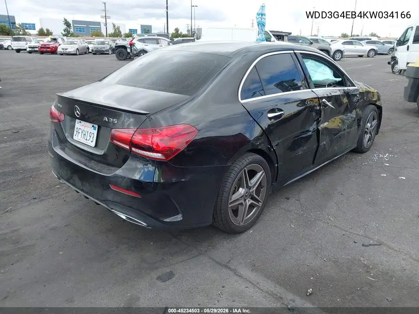 2019 Mercedes-Benz A 220 VIN: WDD3G4EB4KW034166 Lot: 45234503