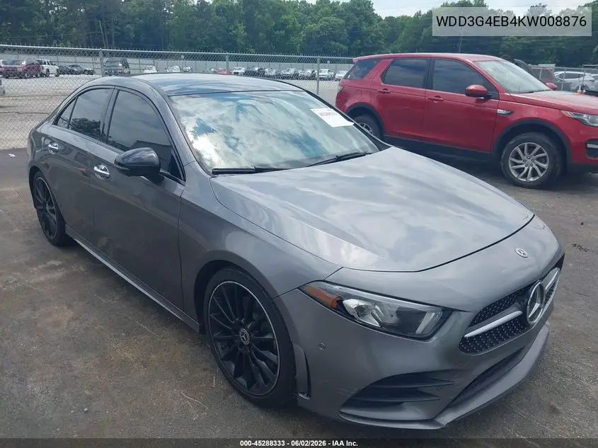 2019 Mercedes-Benz A 220 VIN: WDD3G4EB4KW008876 Lot: 45288333
