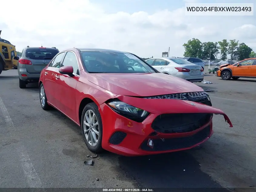 2019 Mercedes-Benz A 220 4Matic VIN: WDD3G4FBXKW023493 Lot: 45341952