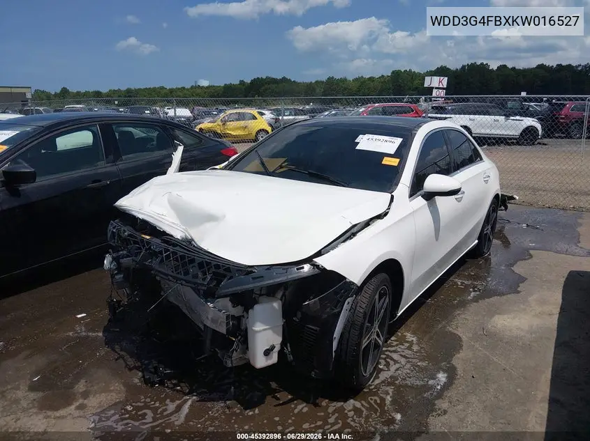 2019 Mercedes-Benz A 220 4Matic VIN: WDD3G4FBXKW016527 Lot: 45392896