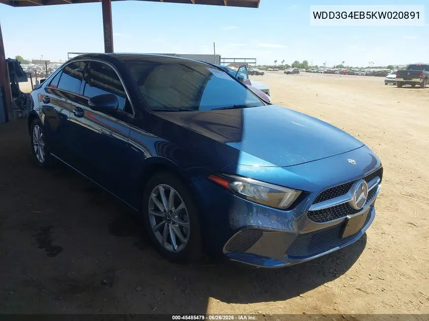 2019 Mercedes-Benz A 220 VIN: WDD3G4EB5KW020891 Lot: 45485479