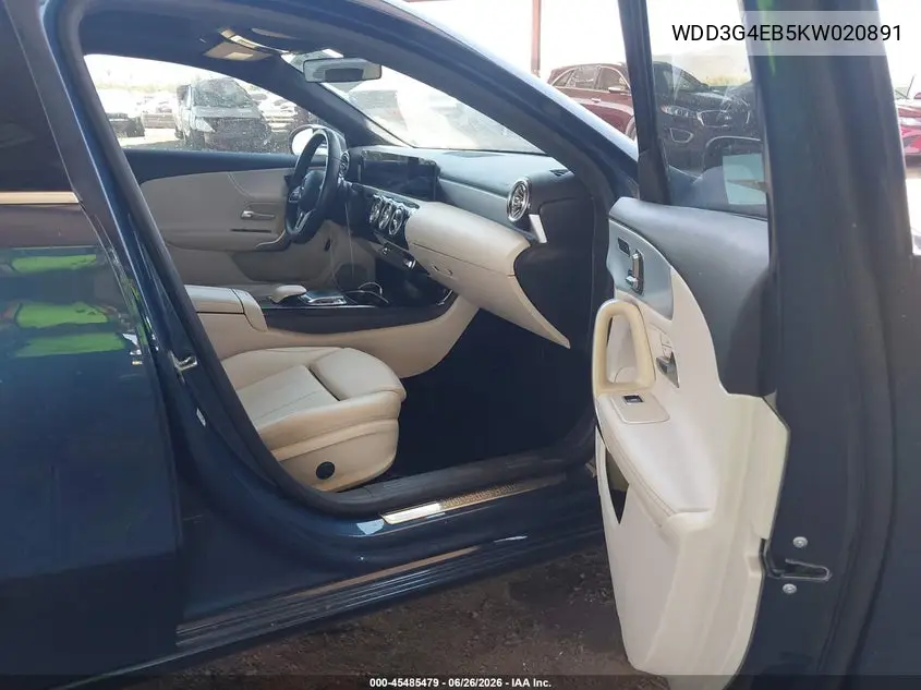 2019 Mercedes-Benz A 220 VIN: WDD3G4EB5KW020891 Lot: 45485479