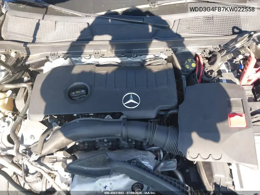 2019 Mercedes-Benz A 220 4Matic VIN: WDD3G4FB7KW022558 Lot: 45531882