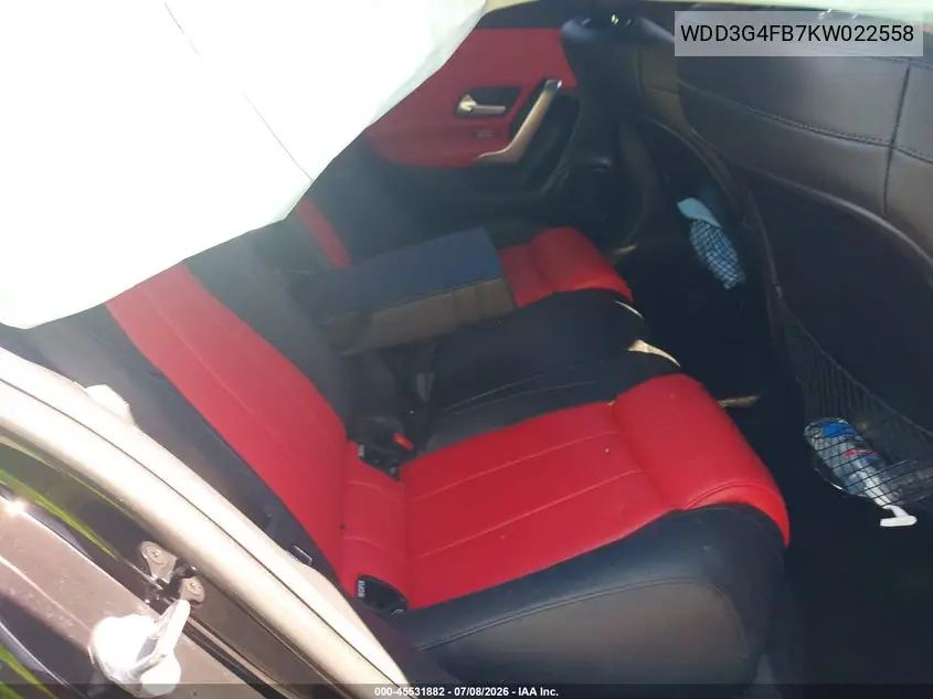 2019 Mercedes-Benz A 220 4Matic VIN: WDD3G4FB7KW022558 Lot: 45531882