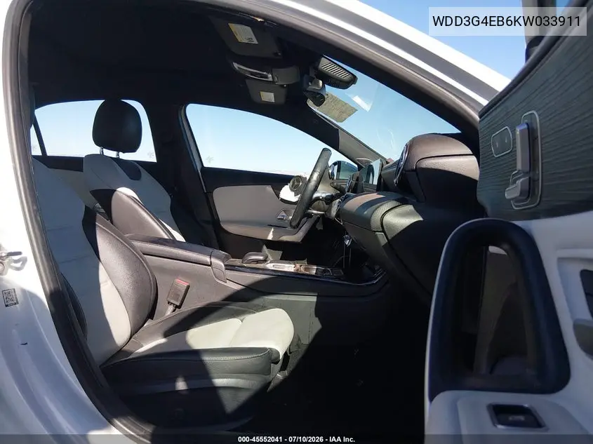2019 Mercedes-Benz A 220 VIN: WDD3G4EB6KW033911 Lot: 45552041