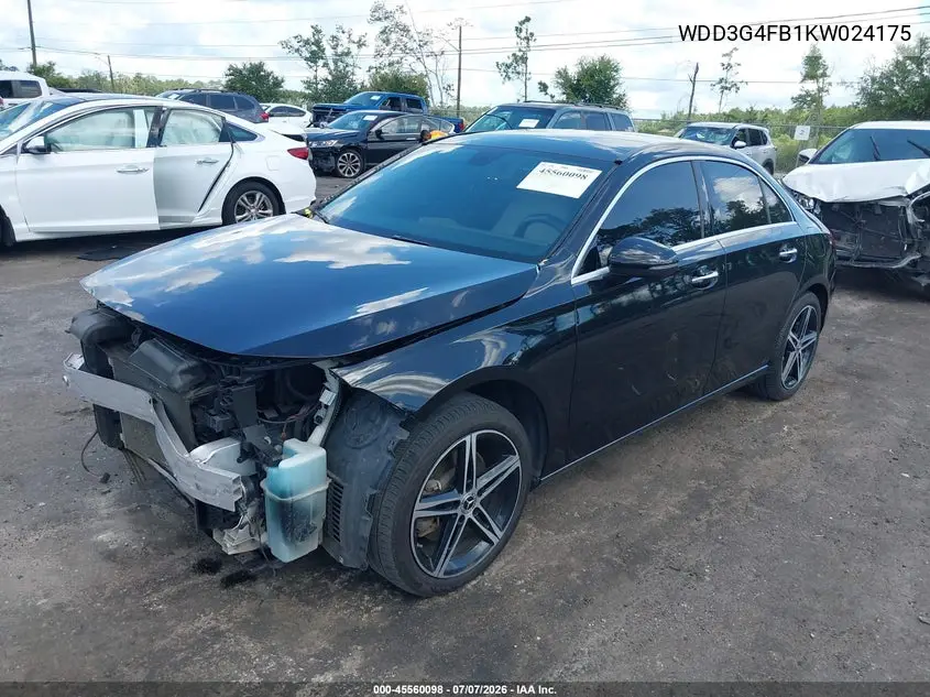 2019 Mercedes-Benz A 220 4Matic VIN: WDD3G4FB1KW024175 Lot: 45560098