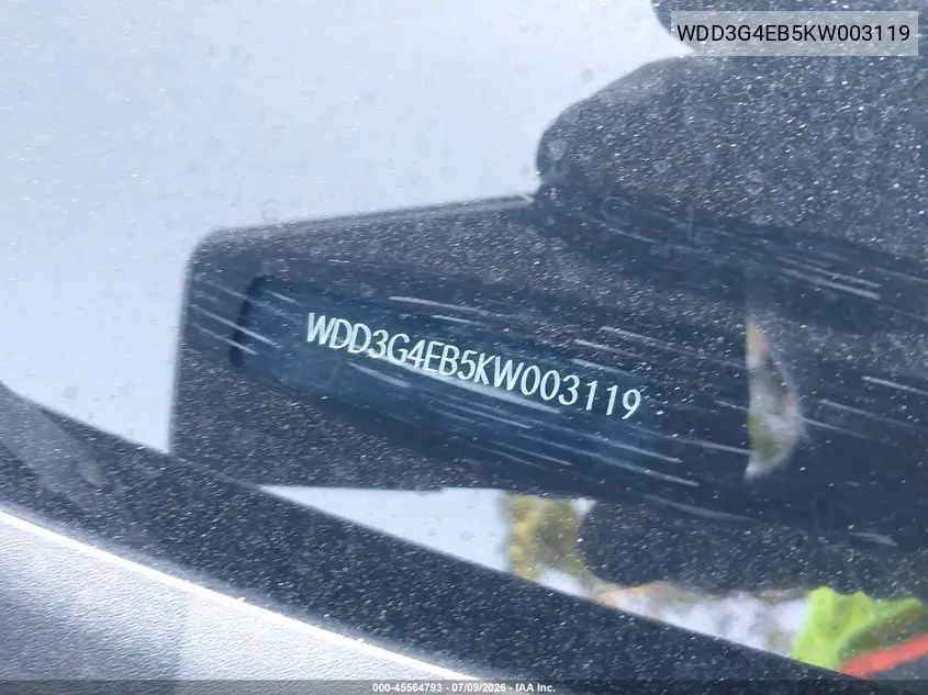 2019 Mercedes-Benz A 220 VIN: WDD3G4EB5KW003119 Lot: 45564793