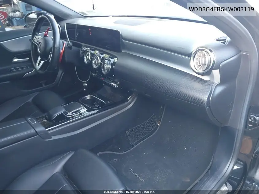 2019 Mercedes-Benz A 220 VIN: WDD3G4EB5KW003119 Lot: 45564793