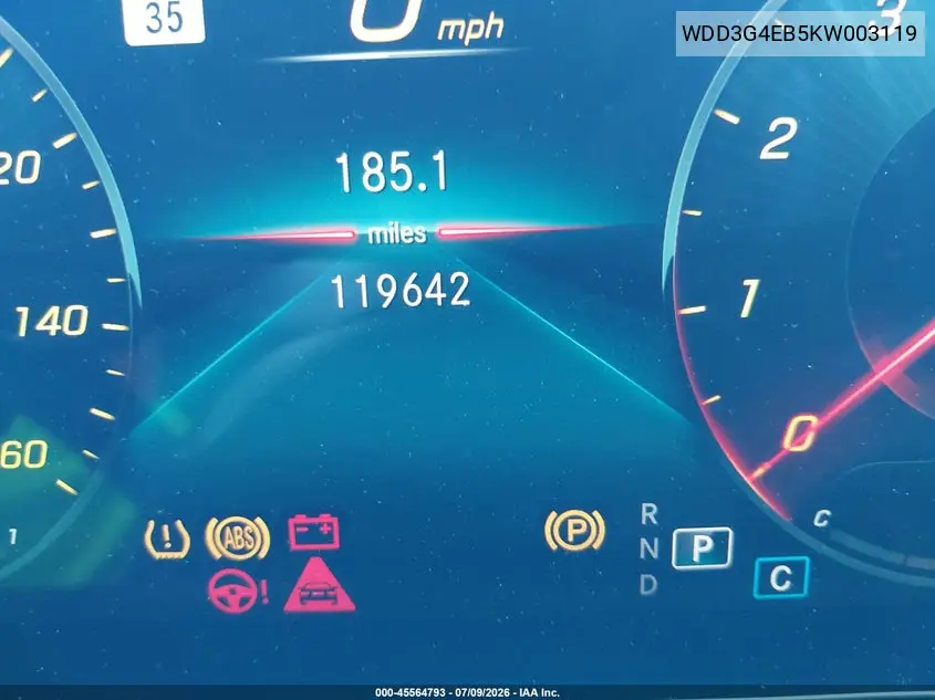 2019 Mercedes-Benz A 220 VIN: WDD3G4EB5KW003119 Lot: 45564793