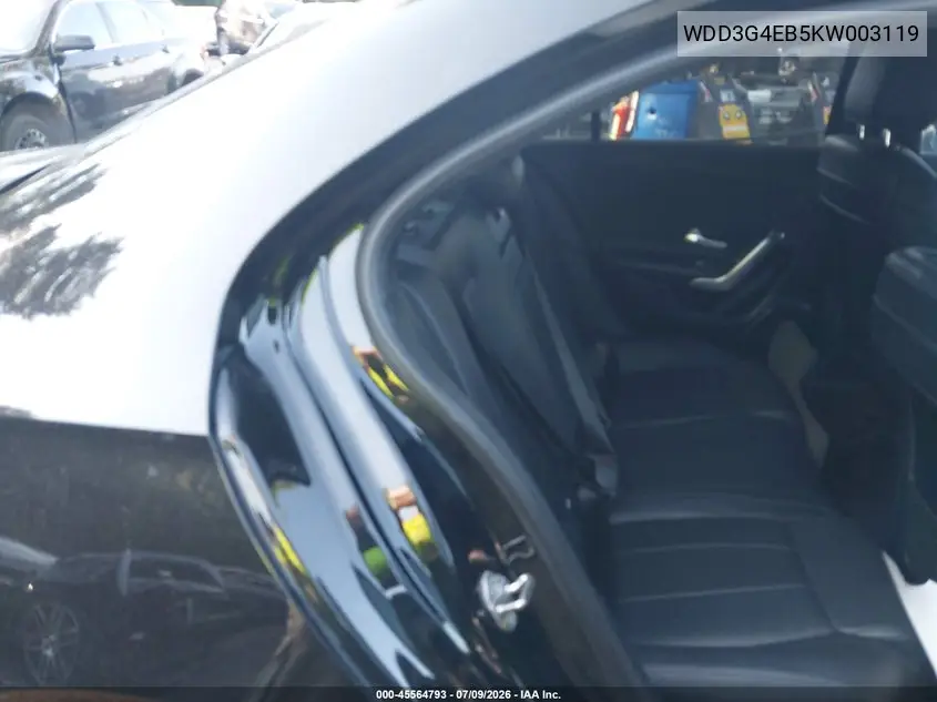 2019 Mercedes-Benz A 220 VIN: WDD3G4EB5KW003119 Lot: 45564793