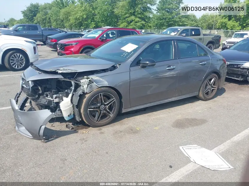 2019 Mercedes-Benz A 220 4Matic VIN: WDD3G4FB6KW006125 Lot: 45626861