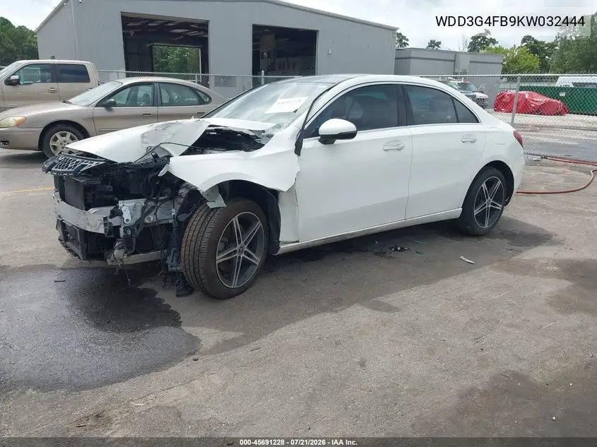 2019 Mercedes-Benz A 220 4Matic VIN: WDD3G4FB9KW032444 Lot: 45691228