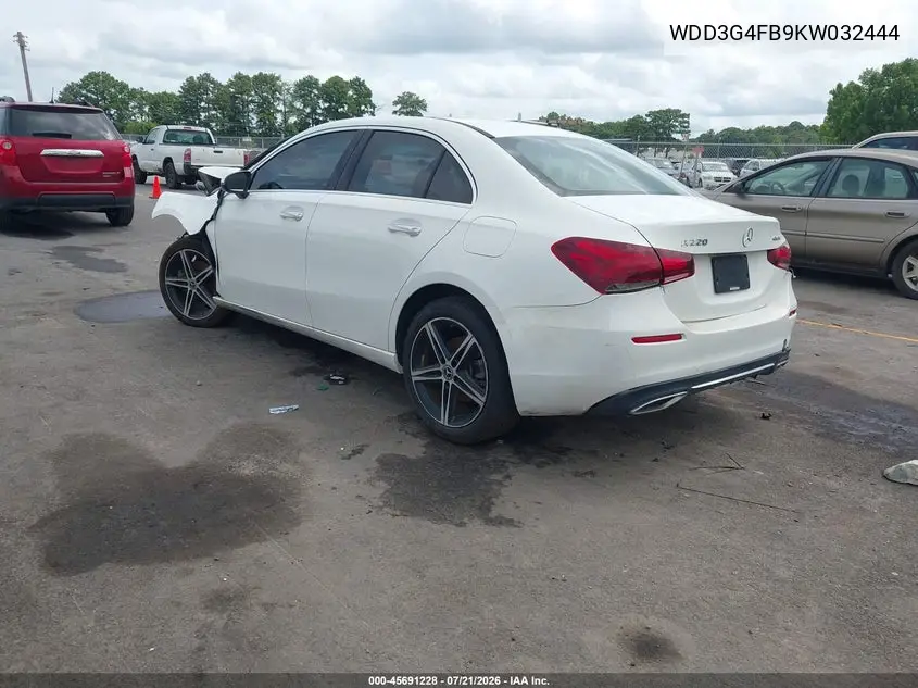 2019 Mercedes-Benz A 220 4Matic VIN: WDD3G4FB9KW032444 Lot: 45691228