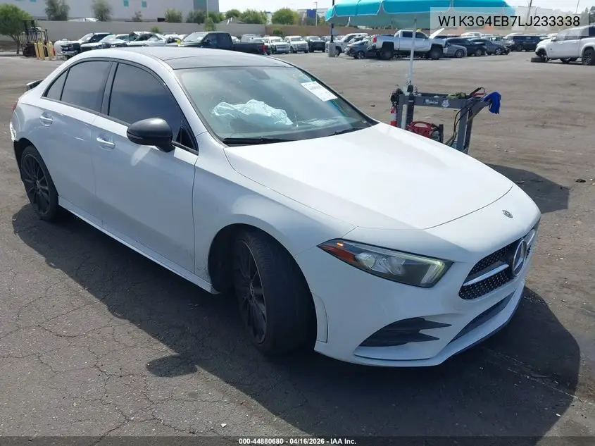 2020 Mercedes-Benz A 220 VIN: W1K3G4EB7LJ233338 Lot: 44880680