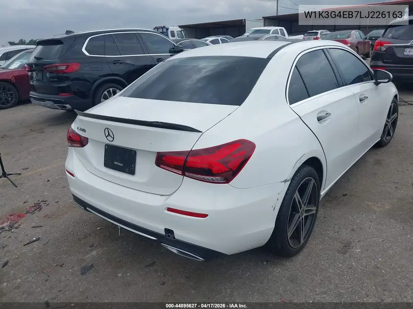 2020 Mercedes-Benz A 220 VIN: W1K3G4EB7LJ226163 Lot: 44895627