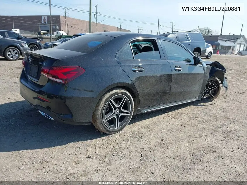 2020 Mercedes-Benz A 220 4Matic VIN: W1K3G4FB9LJ220881 Lot: 44926801