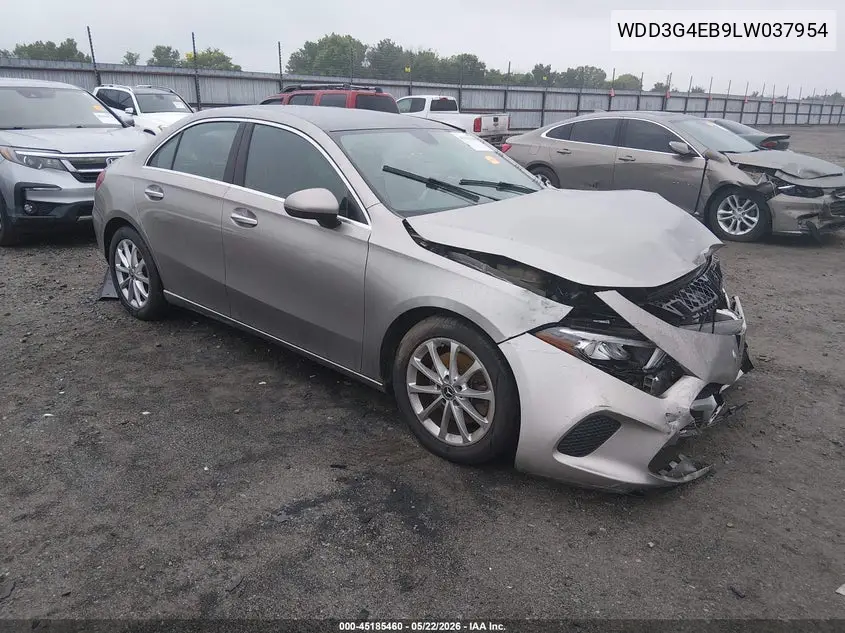 2020 Mercedes-Benz A 220 VIN: WDD3G4EB9LW037954 Lot: 45185460