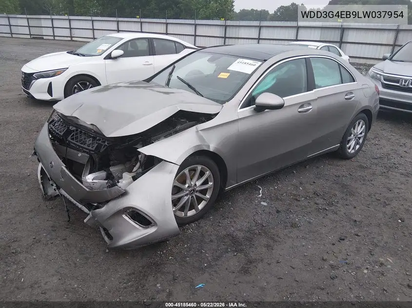 2020 Mercedes-Benz A 220 VIN: WDD3G4EB9LW037954 Lot: 45185460