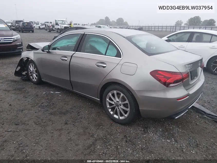 2020 Mercedes-Benz A 220 VIN: WDD3G4EB9LW037954 Lot: 45185460