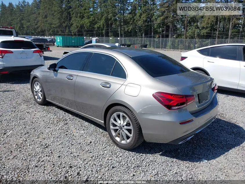 2020 Mercedes-Benz A 220 4Matic VIN: WDD3G4FB5LW039084 Lot: 45186710