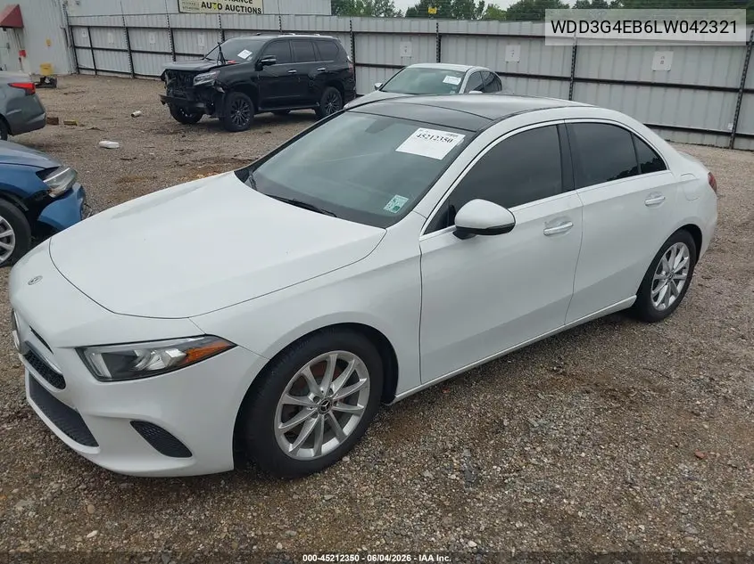2020 Mercedes-Benz A 220 VIN: WDD3G4EB6LW042321 Lot: 45212350