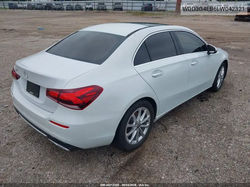2020 Mercedes-Benz A 220 VIN: WDD3G4EB6LW042321 Lot: 45212350