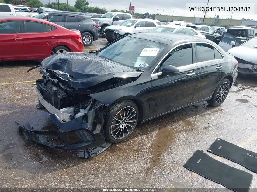 2020 Mercedes-Benz A 220 VIN: W1K3G4EB6LJ204882 Lot: 45222667