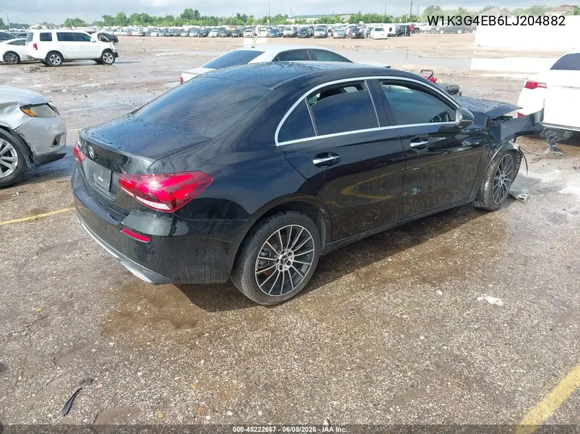 2020 Mercedes-Benz A 220 VIN: W1K3G4EB6LJ204882 Lot: 45222667