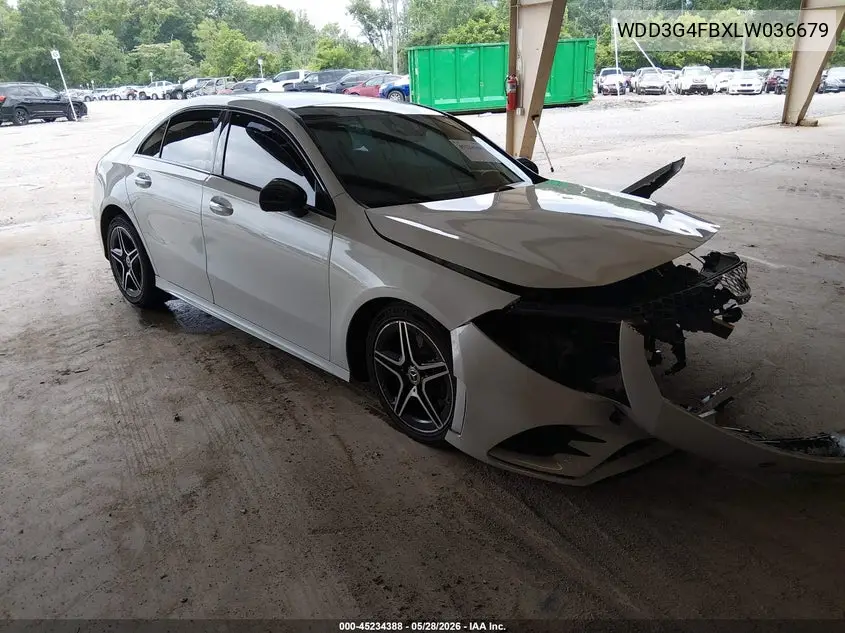 2020 Mercedes-Benz A 220 4Matic VIN: WDD3G4FBXLW036679 Lot: 45234388