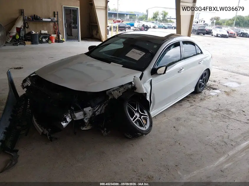 2020 Mercedes-Benz A 220 4Matic VIN: WDD3G4FBXLW036679 Lot: 45234388