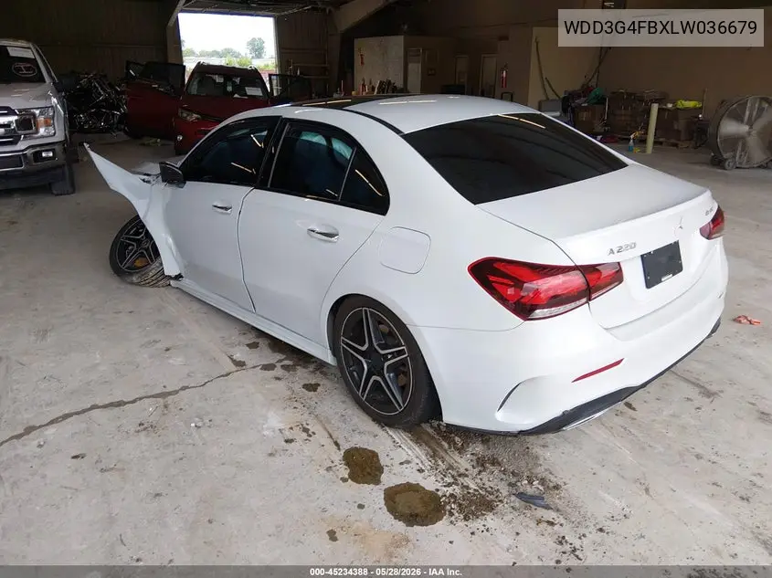 2020 Mercedes-Benz A 220 4Matic VIN: WDD3G4FBXLW036679 Lot: 45234388