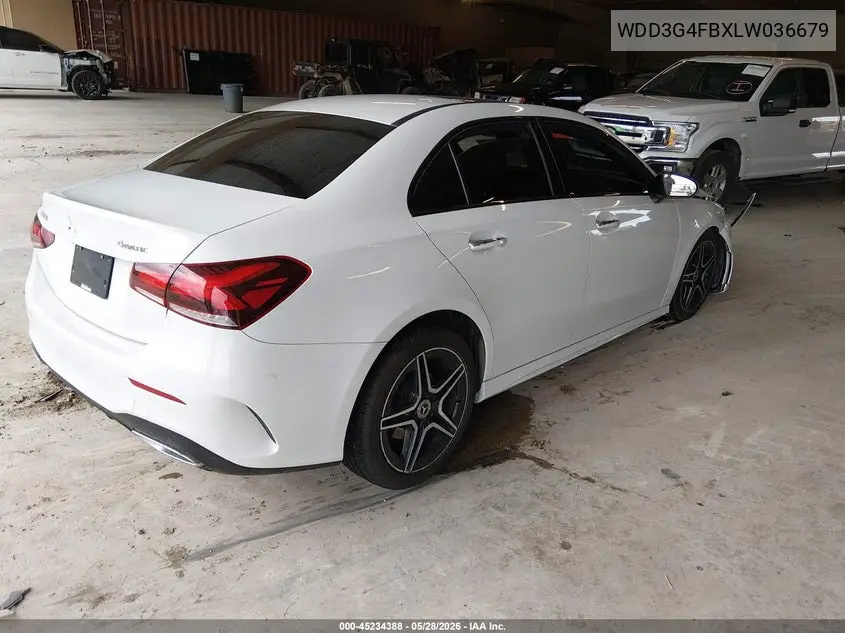 2020 Mercedes-Benz A 220 4Matic VIN: WDD3G4FBXLW036679 Lot: 45234388
