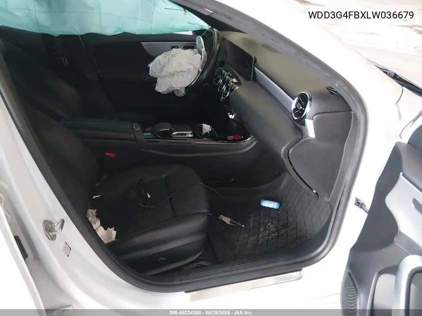 2020 Mercedes-Benz A 220 4Matic VIN: WDD3G4FBXLW036679 Lot: 45234388