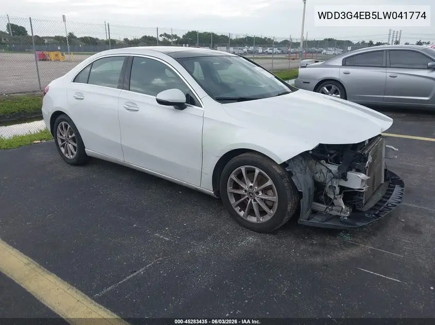 2020 Mercedes-Benz A 220 VIN: WDD3G4EB5LW041774 Lot: 45283435