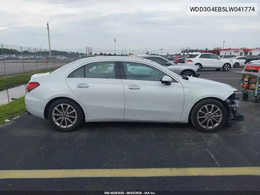 2020 Mercedes-Benz A 220 VIN: WDD3G4EB5LW041774 Lot: 45283435