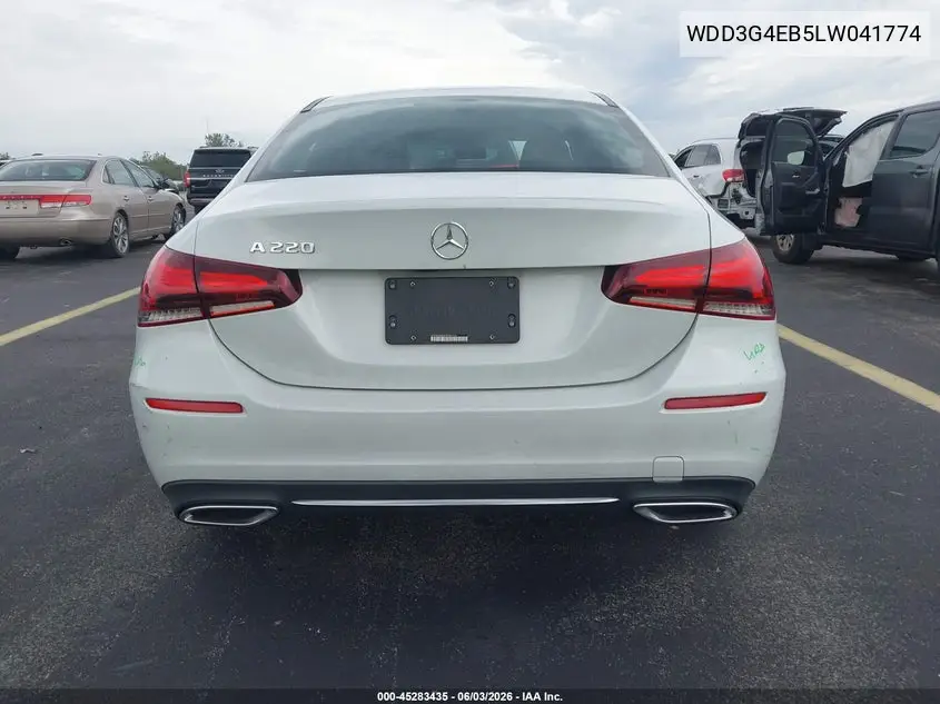 2020 Mercedes-Benz A 220 VIN: WDD3G4EB5LW041774 Lot: 45283435