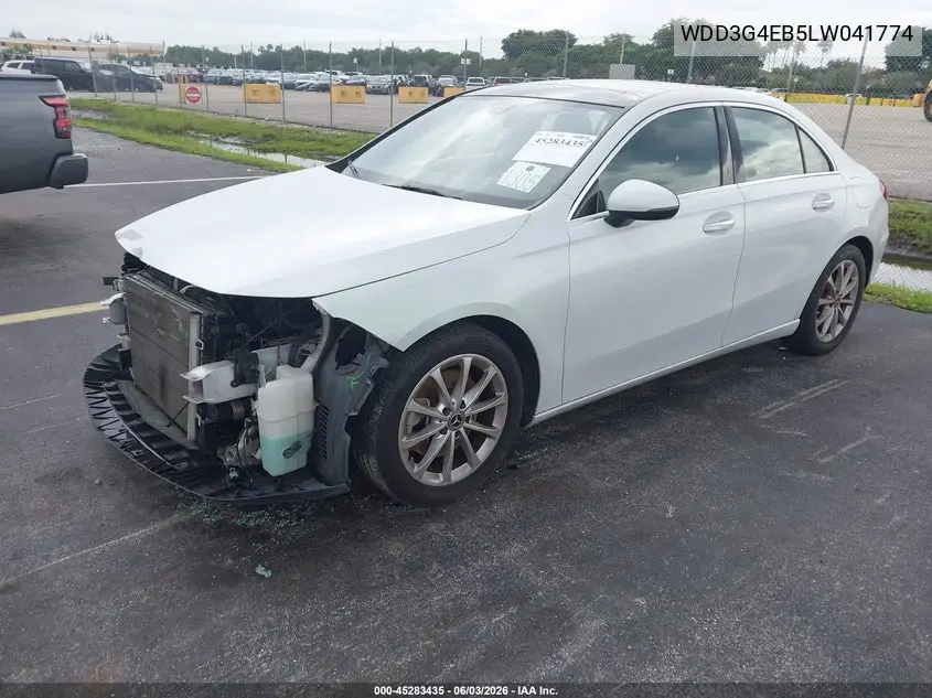 2020 Mercedes-Benz A 220 VIN: WDD3G4EB5LW041774 Lot: 45283435