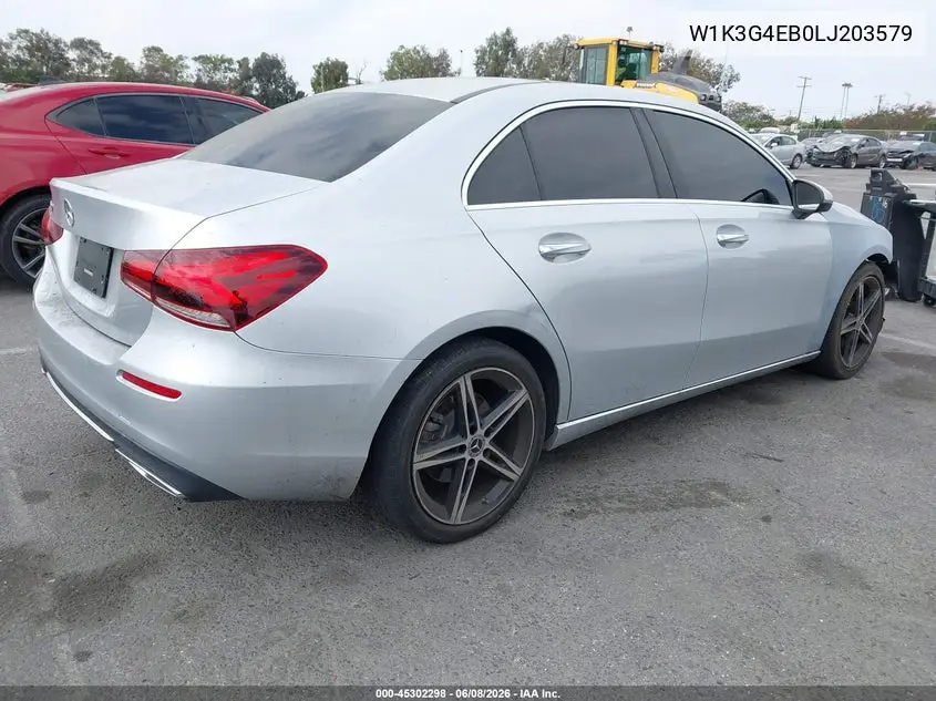 2020 Mercedes-Benz A 220 VIN: W1K3G4EB0LJ203579 Lot: 45302298