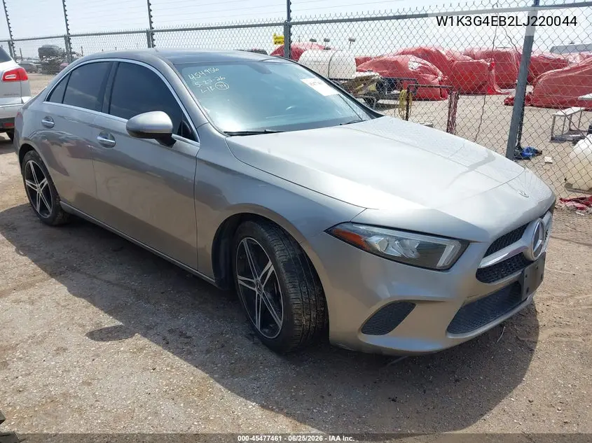 2020 Mercedes-Benz A 220 VIN: W1K3G4EB2LJ220044 Lot: 45477461