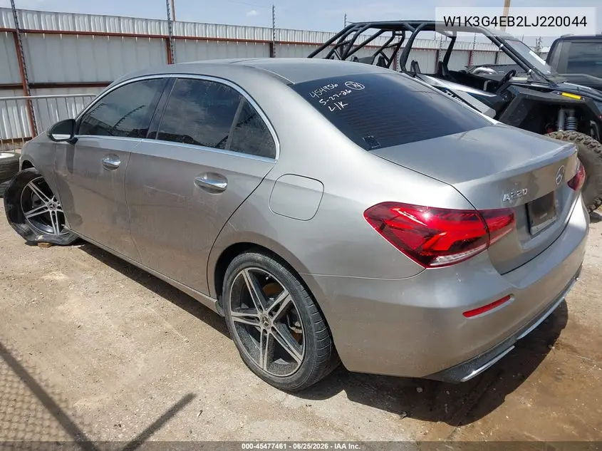 2020 Mercedes-Benz A 220 VIN: W1K3G4EB2LJ220044 Lot: 45477461
