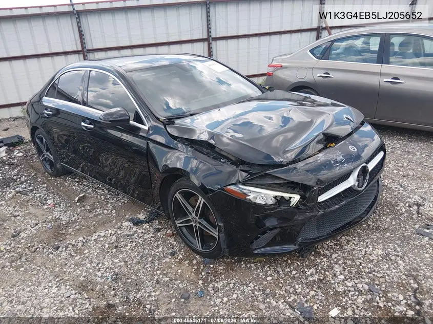 2020 Mercedes-Benz A 220 VIN: W1K3G4EB5LJ205652 Lot: 45545171