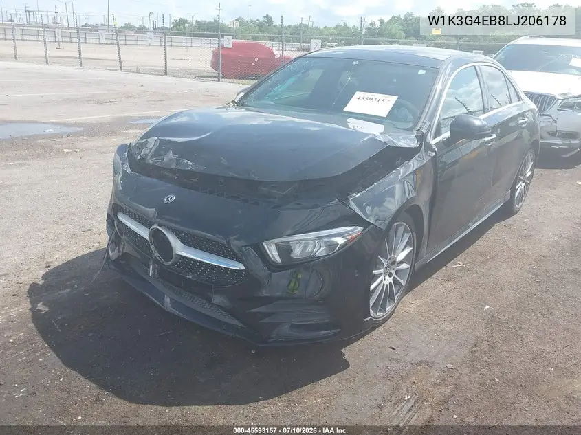 2020 Mercedes-Benz A 220 VIN: W1K3G4EB8LJ206178 Lot: 45593157