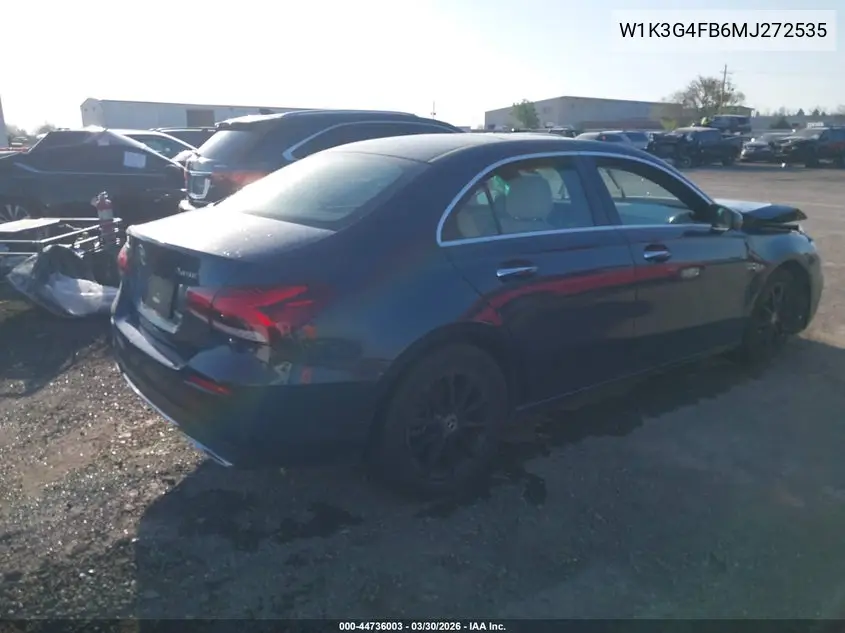 2021 Mercedes-Benz A 220 4Matic VIN: W1K3G4FB6MJ272535 Lot: 44736003